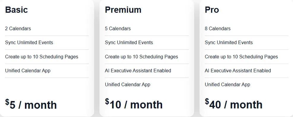 CalendarBridge pricing โ starting at $4 per month for real-time calendar sync